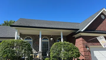 Finished roofline on a brick home