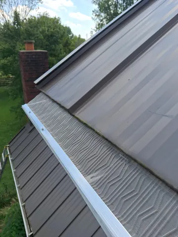 Mesh guard along a straight gutter run